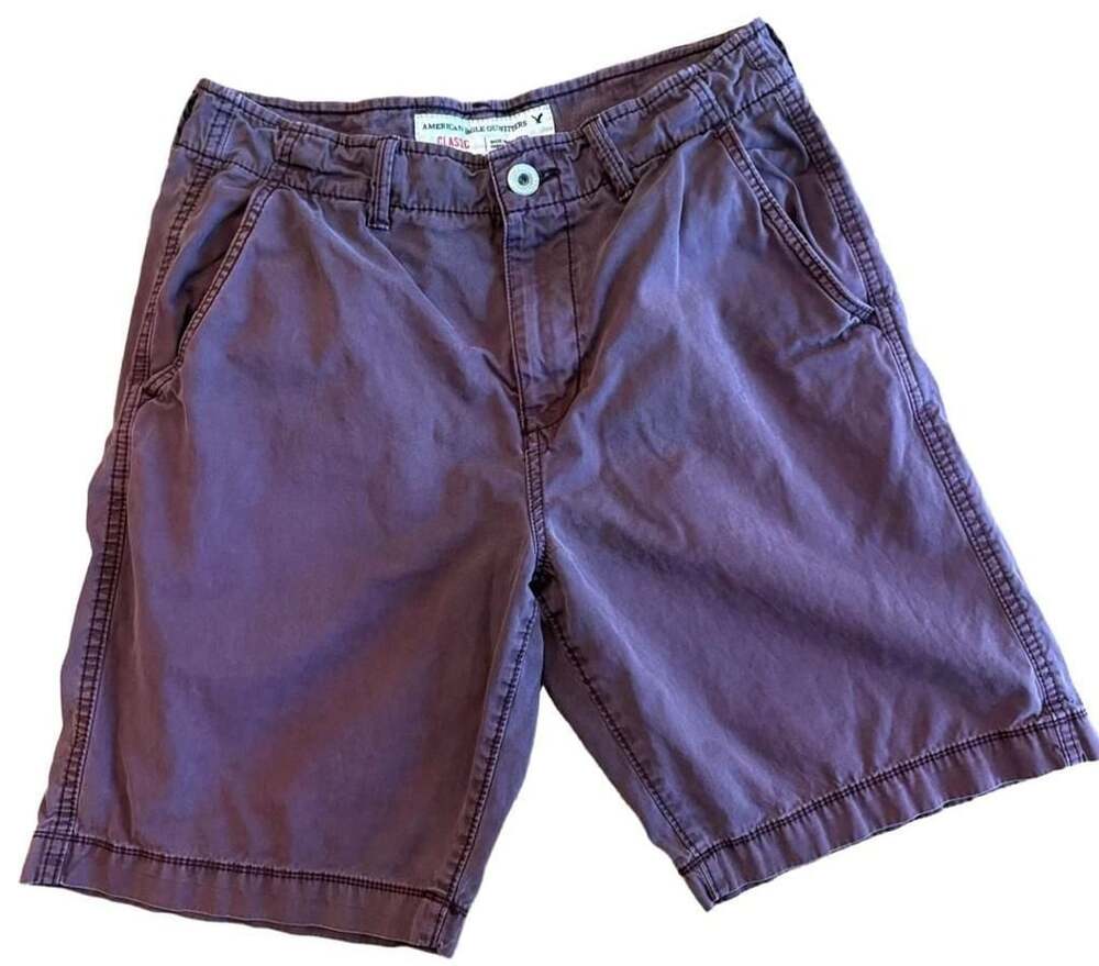 American Eagle Outfitters Men’s 32 Classic Cotton Burgundy Chino Shorts 10” Y2K